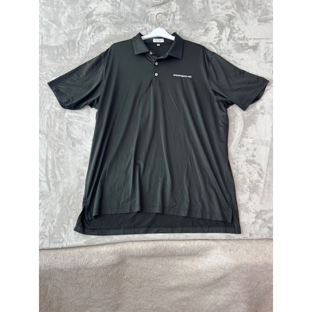 Peter Millar Summer Comfort Porsche Polo Shirt Mens XL Black Performance Golf
